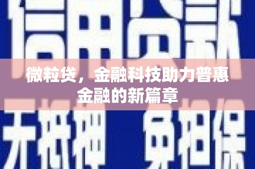 十堰微粒贷，金融科技助力普惠金融的新篇章