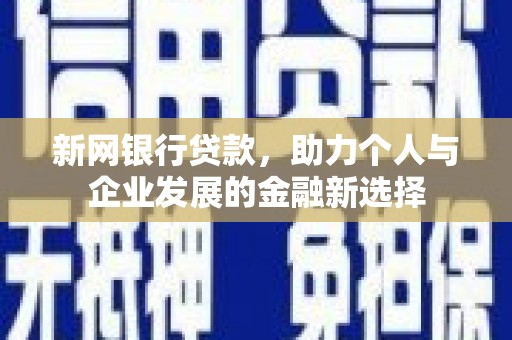 南丰新网银行贷款，助力个人与企业发展的金融新选择
